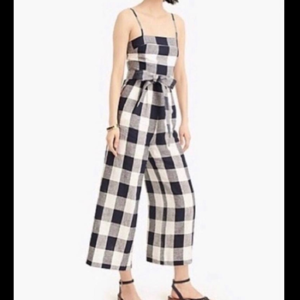 J Crew Linen Jumpsuit with Pockets and optional Belt